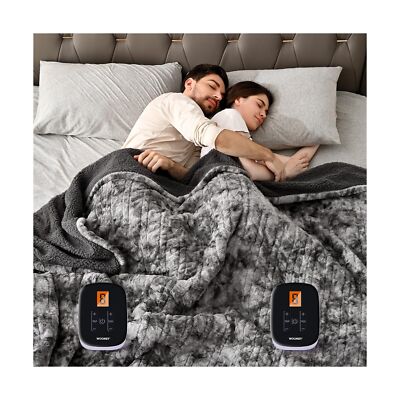 WOOMER [5 Year Warranty Heated Blanket King Size, Dual Control, Electric Blan...