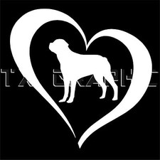 DECAL ROTTWEILER DOG PUPPY VINYL STICKER HEART LOVE ANIMAL LOVER