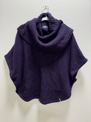 Kathmandu Wool Knit Dolman Sleeve Sweater Pocket Purple