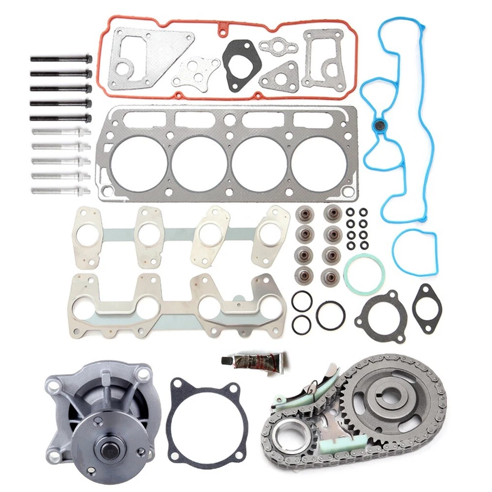 Se adapta a 98-03 Chevrolet S10 2,2 L Kit de cadena de distribución Juego de pernos de junta de cabeza Bomba de agua Foto 4 de 4