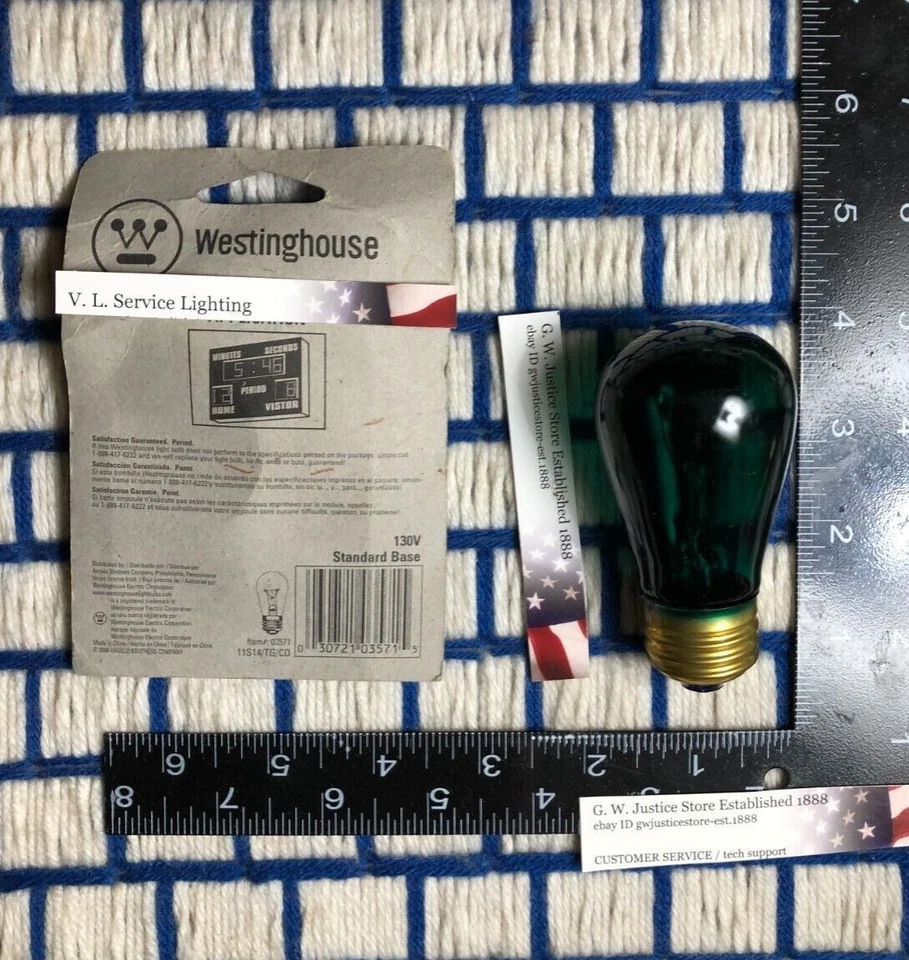BOXof one WESTINGHOUSE 11w old S14 SIGN BULB GREEN 11S14 G 03571 EDISON shape - Image 4 of 4