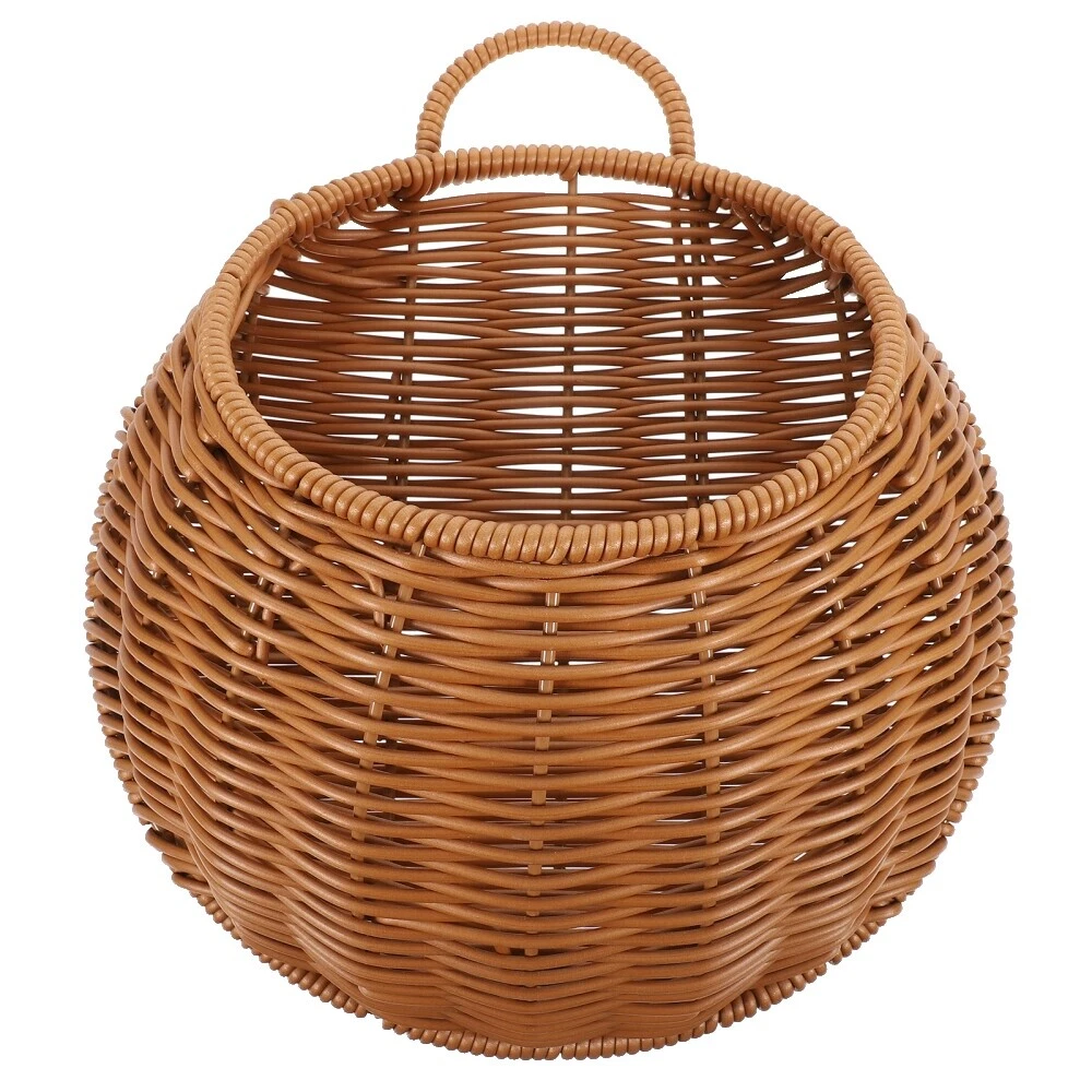 Planta Marrón de Ratán canastas, macetas, cestas de pared de Ventana