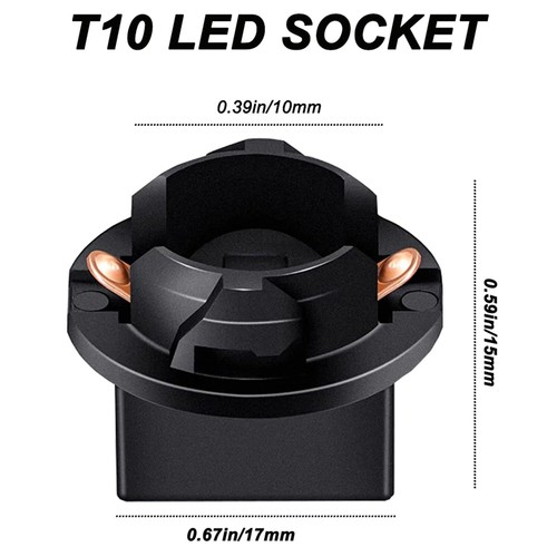T10 194 168 LED Dash Instrument Light Bulbs Red with Twist Lock Socket, Super - Picture 5 of 9