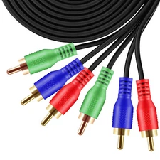 6FT 12FT 25FT 50FT 3RCA Male to 3RCA Male Composite Cable, Hi Fi Stereo Audio