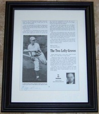 Lefty Grove Signed Autographed Framed Baseball Magazine Photo JSA Auction LOA!