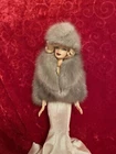 *~* SALE SILVER MINK FUR HAT  FOR MARILYN MONROE, BARBIE DOLL*~*