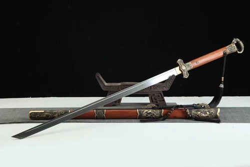 Espada Dao hecha a mano de la dinastía Tang china Damasco doblada de acero afilada 唐刀 - Imagen 8 de 10