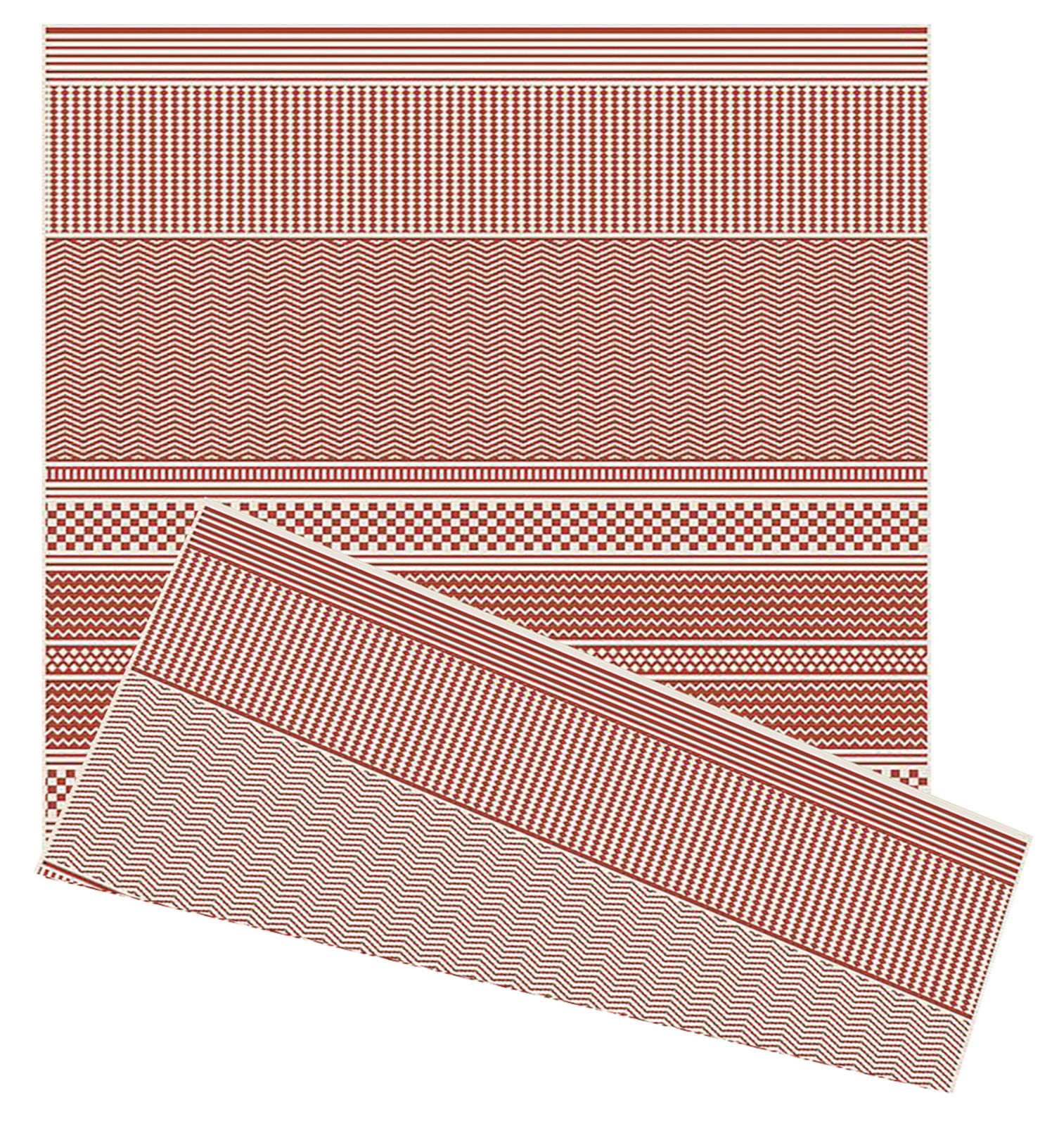 Duo Weave Indoor/Outdoor Rug Fineweave Rust 230 x 160cm - Brown - Polypropylene Pile - UV Resistant - Image 2