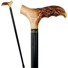 Wood Cane Walking Stick American Eagle, Wooden Walking Cane Bald Eagle