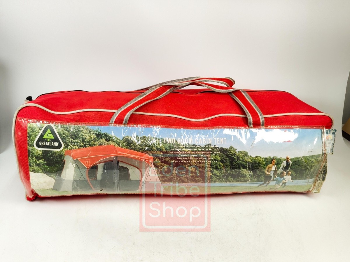 Vintage Greatland 2 Room Cabin Camping Tent in Carry Bag 7-8