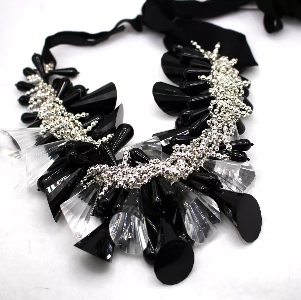 NEW Donna Karan Necklace Jets Lucite Long Chunky Statement