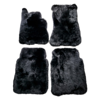 Black Long Sheepskin Floor Mats fits  Mercedes AMG Maybach S500 S550 S580 S680