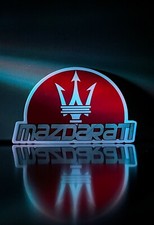 Mazdarati - Mazda Maserati Diecut Decal 3in By 1.92in Bumper Sticker