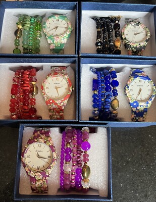 Lot Of 5 STRADA Watch & Bracelet Sets All New In Box (READ DESCRIPTION) 