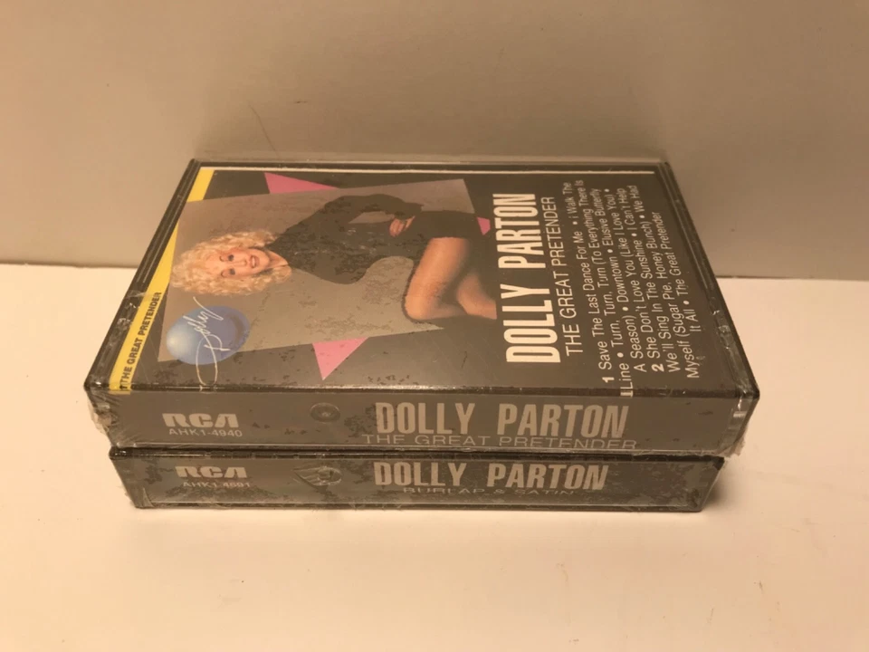 Dolly Parton Cassettes Burlap & Satin + The Great Pretender RCA 1983 + 1984 New - Image 3 of 3