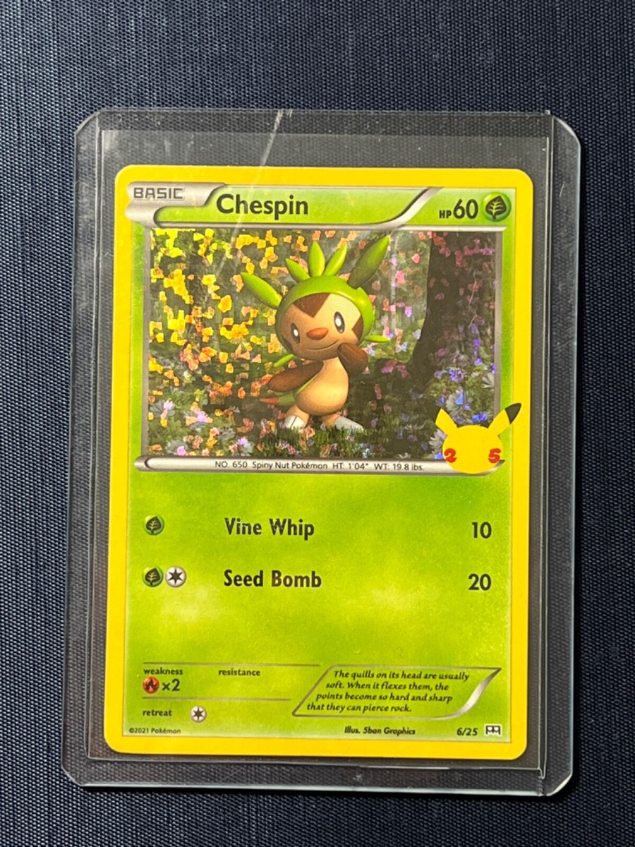 ERROR Chespin 25th Anniversary McDonald's 2021 HOLO 6/25 Pokemon