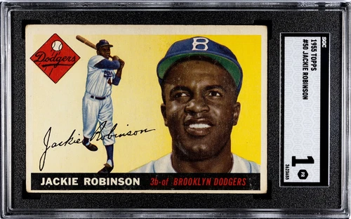 1955 TOPPS #50 JACKIE ROBINSON SGC 1 BROOKLYN DODGERS GREAT EYE APPEAL MARKED