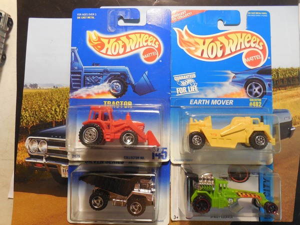 Hot Wheels Road Crew LOTE 4 CUCHILLAS DE CALLE MOTOR DE TIERRA TRACTOR CAMIÓN DE VOLTEO ENVÍO GRATUITO