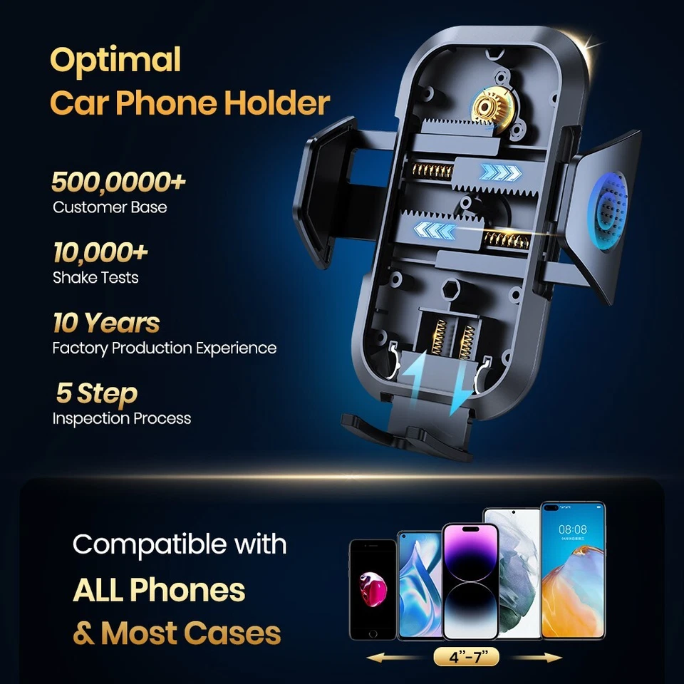 Soporte de teléfono súper estable para montaje de teléfono de automóvil TOPK para tablero de instrumentos/parabrisas de automóvil Foto 3 de 4