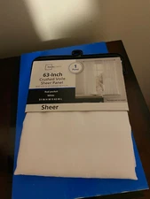 BRAND NEW MAINSTAYS SINGLE PANEL 63 INCH SHEER CRUSHED VOILE CURTAIN WHITE