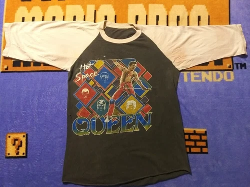 Rare Queen Band Hot Space Billy Squier Co 1980s vintage concert t-shirt, vintage, single stitch, B+ condition