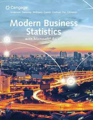 Modern Business Statistics with - Hardcover, by Anderson David R.; - Acceptable
