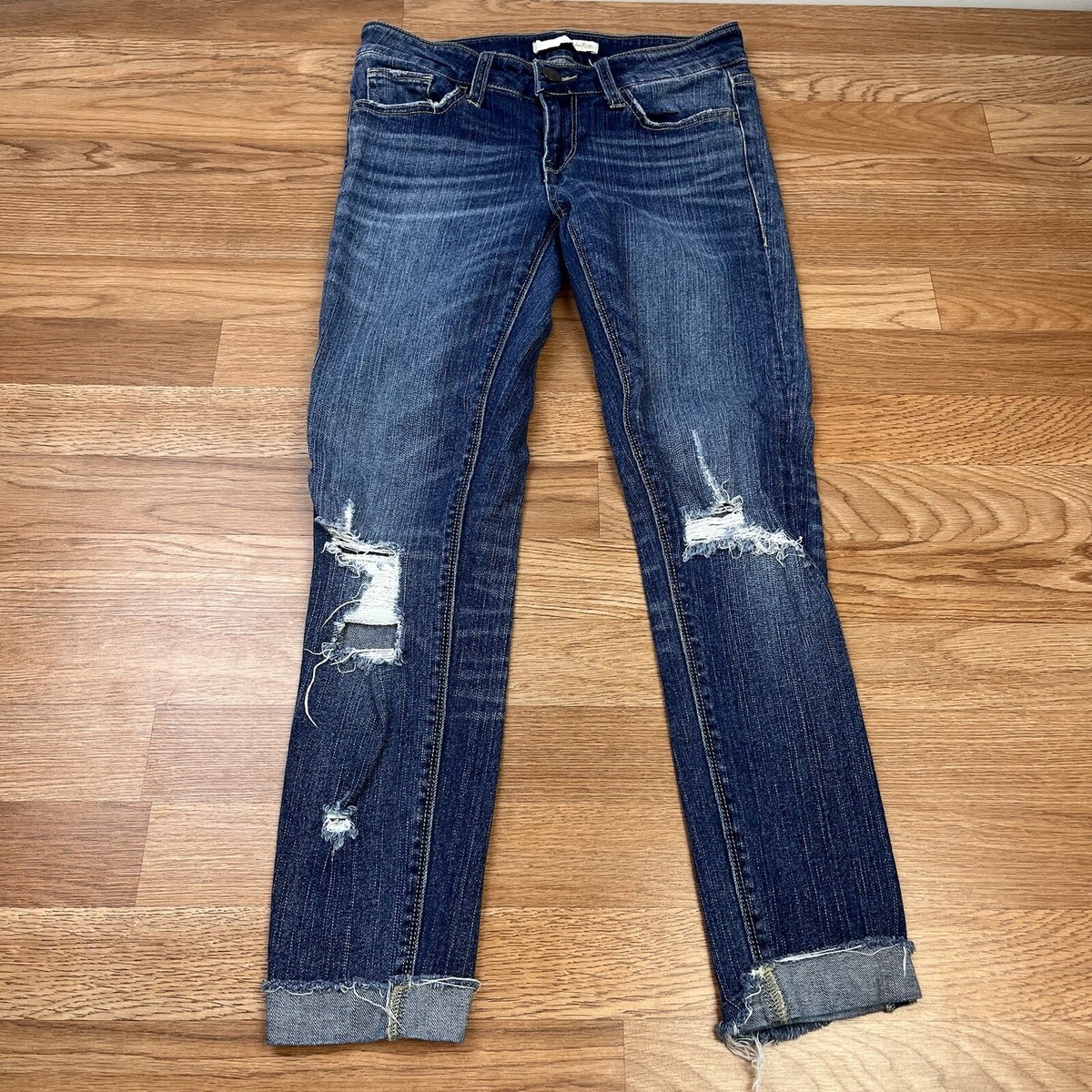 Daytrip Lynx Skinny Jeans Size 26 Destroyed Cuffed at Ankles Low