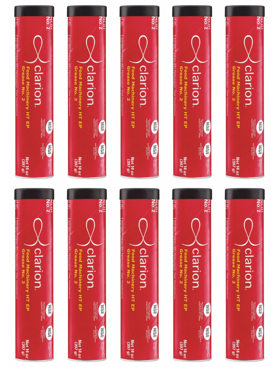 10 Pack Clarion Food Machinery HT EP Grease #2; (10) 14oz tubes