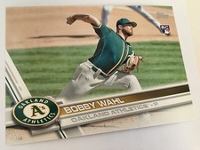 2017 Topps Update Clear Parallel Jumbo 5x7 Bobby Wahl A's US294 01/49