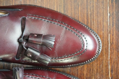 ALDEN 10 A HORWEEN BURGUNDY TASSEL LOAFER HORWEEN NARROW - Picture 4 of 12