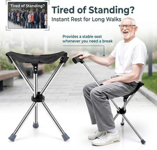 Lightweight Foldable Walking helper Stick Stool Portable Mobility Aid for rest