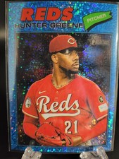 2026 Topps Heritage- Hunter Greene Chrome Light Blue Sparkle #53 Reds