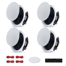 6.5" Bluetooth Ceiling Speakers 4 Pack In-Ceiling Wall Speakers w/ Amplifier