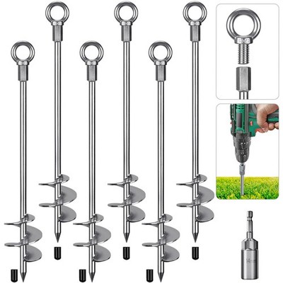 12mm Solid Steel Ground Anchor 30 Inch 6 Pack