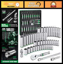 52-Piece 1/4 Drive Socket Set, 90-Tooth Ratch...