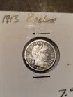 1913 10C Barber Dime Philadelphia VF. 90% silver