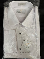 Neil Allyn 17 32/33 White Cotton Fitted Tuxedo Shirt Long Sleeve