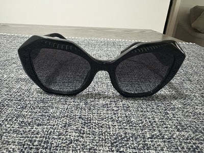 Prada Bold Black Hexagonal Sunglasses for Women UV Protection