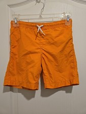 Lands End Orange Boys' Swim Trunks with Drawstring Waist L7