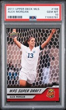 PSA 10 Alex Morgan 2011 Upper Deck MLS Super Draft #198 Rookie Card. rookie card picture