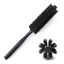 Mozeat Lens Boar Bristle Round Hair Brush, Hair Brush for Women  Men's Black