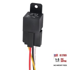 12V 4Pin 40A Car Relay with Harness Sockets Color Labeled Wires for 2PCS