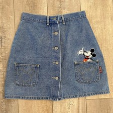 Vintage 90s Mickey  Co Girls Size 16 Blue Denim Skirt