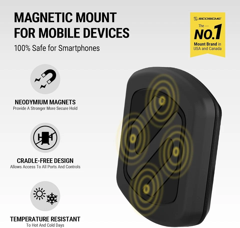 Suporte magnético para telefone Scosche para carro, isqueiro USB pacote com 1, preto - Imagem 2 de 4