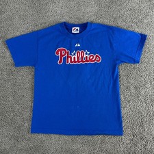 Philadelphia Phillies Shirt Boys L Blue Red MLB Baseball Majestic Ryan Howard 8
