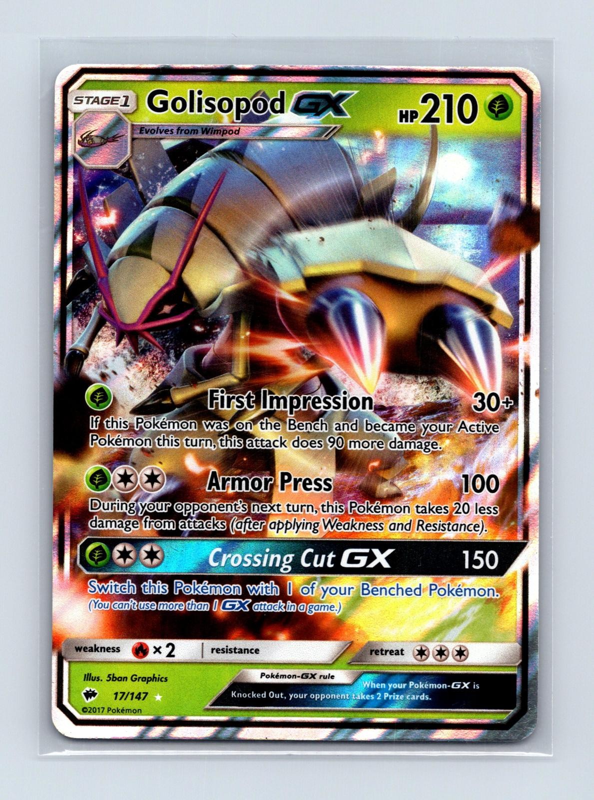 Golisopod GX 17/147 Holo GX Rare Burning Shadows Pokemon Near Mint