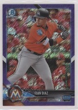2018 Bowman Chrome Prospects Purple Shimmer Refractor /655 Isan Diaz #BCP204 v1x