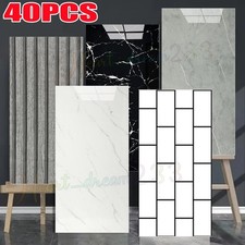 40X Self Adhesive Marble Tiles Sticker Stick On Wall Bathroom Kitchen Home Decor