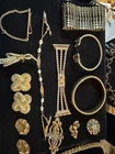 VTG Estate Jewelry Wearable Gold Tone Fashion Costume 3-4 Lbs See Pics A23-3