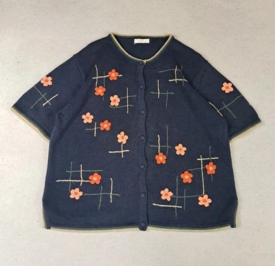 Christopher Banks Pullover Strickjacke Vintage selten Sweatshirt Jahr 2002 Embroided Floral